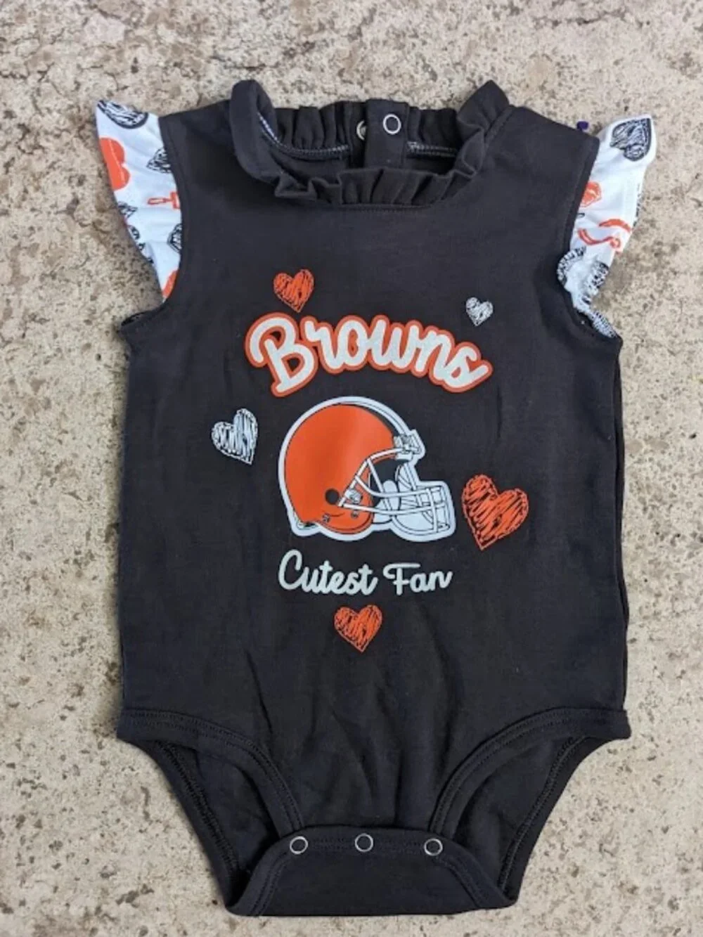 LICENSED Cleveland Browns Baby ONESIE One Piece SIZE 6-9M
